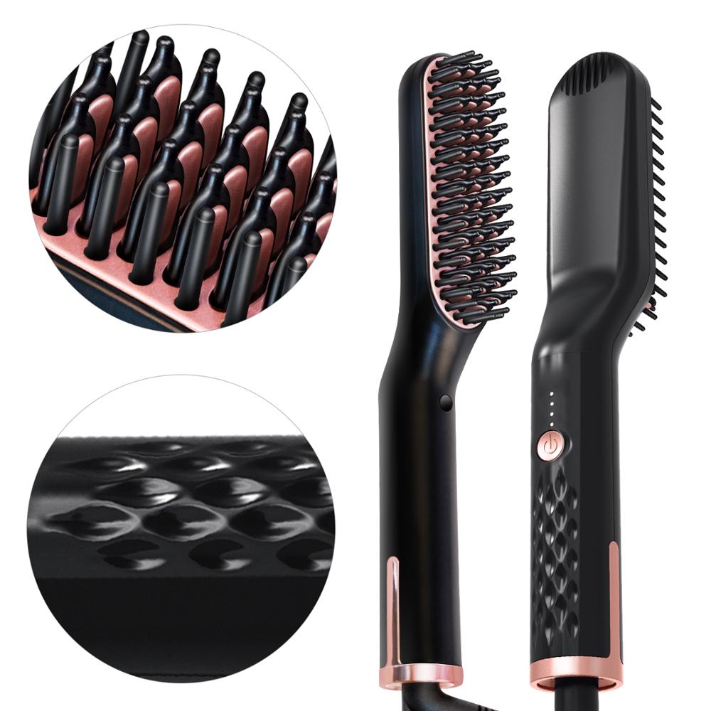 2020 New Product Beard Straightener For Men Ionic Hair Brush Men's Hair Straightener